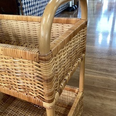 ラタンランドリーバスケット【町田市再生家具】252363の画像