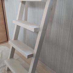☆破損なし美品☆木製はしご☆ホワイト☆小型☆インテリア雑貨？☆飾り棚？☆の画像