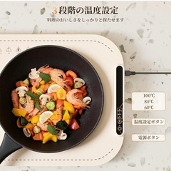 新品未開封 温度設定60℃ 80℃ 100℃ 保温プレート 食品保温器 フードウォーマー シリコーンナノ素材 耐久性 防滴性 防汚性 耐油性 保温マット 弁当 発酵 3つ 自動電源オフ 食事会や日常使用 ホワイトの画像