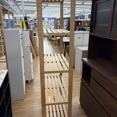 【ドリーム川西店限定】☆ジモティー見たよ割引☆ 4段木製シェルフ クリーニング済み 【2125560000036944 】の画像