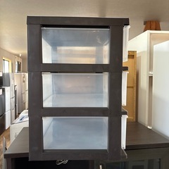 チェスト3段‼️ブラウン🤎キャスター付き🛞1個無し収納家具収納ケースプラケースの画像