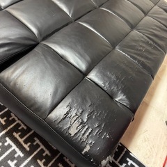 3人掛けソファー・ベット　黒　ニトリソファーカバー新品付きの画像