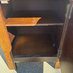 希少☆カリモク家具 電話台 レトロ 木製 ラック 棚 引き出し収納の画像