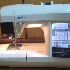 【手渡し限定】(訳アリ) JUKI 高性能ミシン ジュレーブ HZL-010S(希少な後期型)＆専用刺繍機EM3(枠 大/中) ※おまけ刺繍カード(16MB 約100柄入)の画像