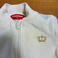 BABYDOLL ロンパース 70 アイボリー 王冠刺繍の画像