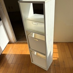 細いカラーボックス　ホワイトの画像