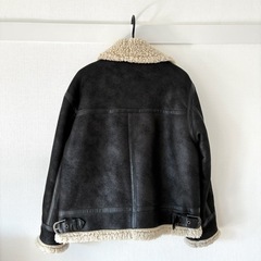 Ungrid フェイクムートンボアブルゾン　ブラック　Sの画像