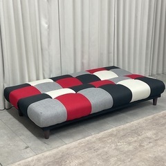KK-16【新入荷　アウトレット品】COCO チェッカーフラッグ柄　ソファベッド の画像