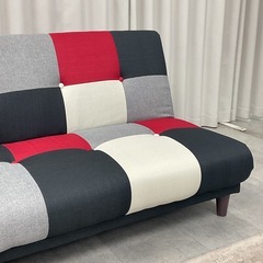 KK-16【新入荷　アウトレット品】COCO チェッカーフラッグ柄　ソファベッド の画像