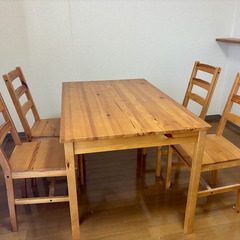 テーブル・椅子4脚セットの画像