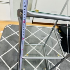 【ガラスラック】スチールフレーム3段シェルフ｜高さ80cm｜ディスプレイ・観葉植物に◎の画像