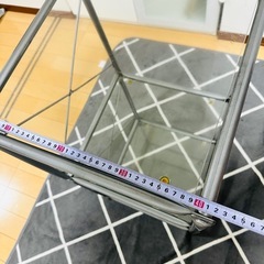 【ガラスラック】スチールフレーム3段シェルフ｜高さ80cm｜ディスプレイ・観葉植物に◎の画像