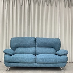 KK-17【新入荷　リサイクル品】ニトリ　NポケットA8 2シーターソファ　ブルー系の画像