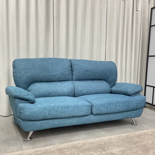 KK-17【新入荷　リサイクル品】ニトリ　NポケットA8 2シーターソファ　ブルー系