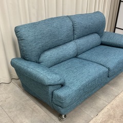 KK-17【新入荷　リサイクル品】ニトリ　NポケットA8 2シーターソファ　ブルー系の画像