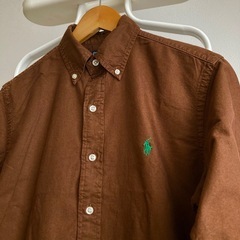 新品　ポロ　ラルフローレン　シャツ　長袖　ブラウン　茶色　XS ラルフの画像