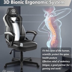 JOYFLY ゲーミングチェア ブラック/ホワイトの画像