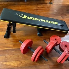 筋トレ　　ダンベル　ベンチ
の画像