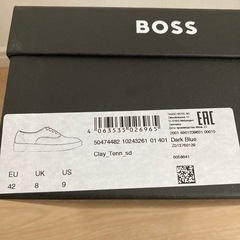 BOSS ボス　靴　スエード　シューズ　27cm スニーカー　9 ネイビー　紺の画像