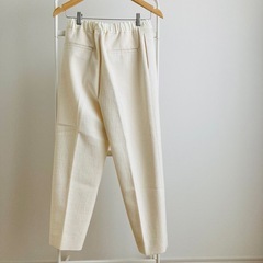 新品　ドゥロワー　パンツ　ツイード　ホワイト　ウエストゴム　36 テーパード　白の画像