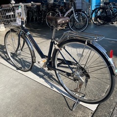 【大人用】整備済中古自転車 丸石27型フレッシュタウンV 紺色 <自転車のオオムラ 静岡店>の画像
