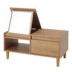 テーブルドレッサー　ミラー引き出し付きの画像