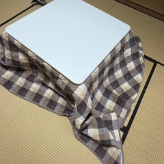 【こたつ布団付、動作確認済】ユアサ こたつテーブル リバーシブル 【取説付】の画像