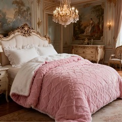 掛布団 シングル ピンク カバー付きの画像