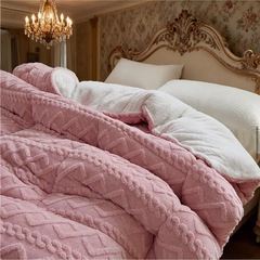 掛布団 シングル ピンク カバー付きの画像