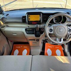 【総額コミコミ】広島発プライムゲート25年NBOX　Gターボパッケージ　ワンオーナー　純正ナビ　バックカメラ　地デジテレビ　両側パワースライドドア　HIDヘッドライト　ETC　クルーズコントロール　純正14インチアルミ　プライバシーガラス　スマートキー　タイミングチェーン　修復歴無し　ディーラー系オートオークション仕入　軽自動車　格安の画像