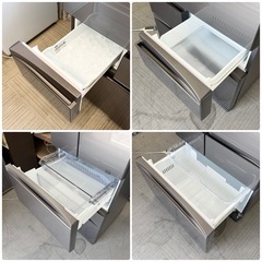 【超美品‼️】東芝 2021年製 461Lノンフロン冷凍冷蔵庫 ベジータ 高級ガラスドア 自動製氷 タッチオープン USBポート付き アッシュグレージュ♪の画像