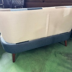 ブルーのパッチワークがオシャレ！2人がけソファー（商品番号14533）の画像