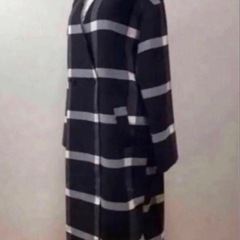 女性M《BACK NUMBER》（チェック）ノーカラーコートの画像