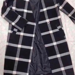 女性M《BACK NUMBER》（チェック）ノーカラーコートの画像