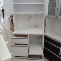 ★リユースのサカイ日立店★HJ8311 三友ファニチャー レンジボード ホワイト H180.5×D44.5×W80 クリーニング済み の画像