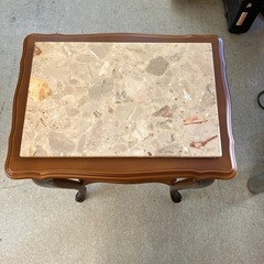 A2511-265 アンティークテイスト 猫脚コンソール 大理石風天板 キズ汚れ有りの画像