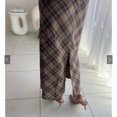 GRL バイアスチェック柄タイトスカート 新品未使用　ロングスカート　オフィスの画像