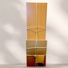 ナチュラル木製3段カラーボックス４個（現地引き取り）の画像