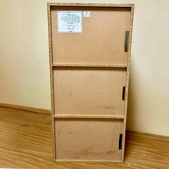 ナチュラル木製3段カラーボックス４個（現地引き取り）の画像