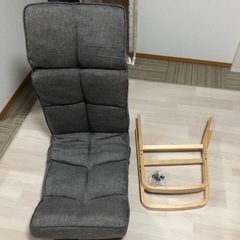 ナチュラル木肘チェア●オットマンタイプ●ＧＹの画像