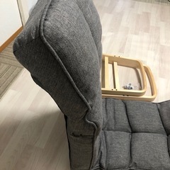 ナチュラル木肘チェア●オットマンタイプ●ＧＹの画像