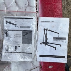2t エンジンクレーン 折りたたみ式 油圧ジャッキ付き 動作良好 現状品の画像