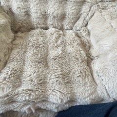 ベージュ　　ビーズクッションソファーの画像