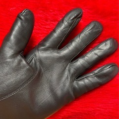 リアルラビットファー ブラック レザー グローブ 手袋の画像