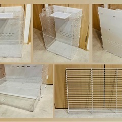 GEX 小動物用飼育ケージ アクリル ルーム Ⅲ 500High ケージ フクロモモンガ   中古品の画像