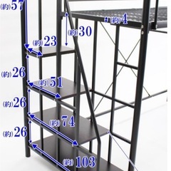 ロフトベッド　セミダブル　白の画像