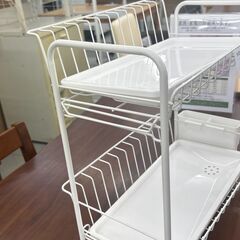 ★リユースのサカイ千葉中央店★  水切りラック ホワイト H39×D32×W35 クリーニング済み TC5390の画像