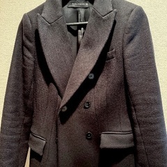 ZARA woman ロング丈ダブルブレストコートの画像