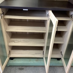 【リサイクルサービス八光】幅90㎝　YMワールド　ガラスキャビネット CRN-9090GDの画像