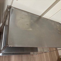 【引取限定】無印　ステンレスユニットシェルフ　ステンレス棚セット　ワイド　小の画像
